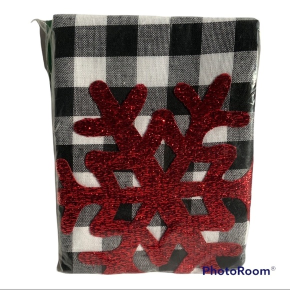 Chair Covers Santa Hat Buffalo Check Snowflake Set of 4 Black White Check - Picture 4 of 8